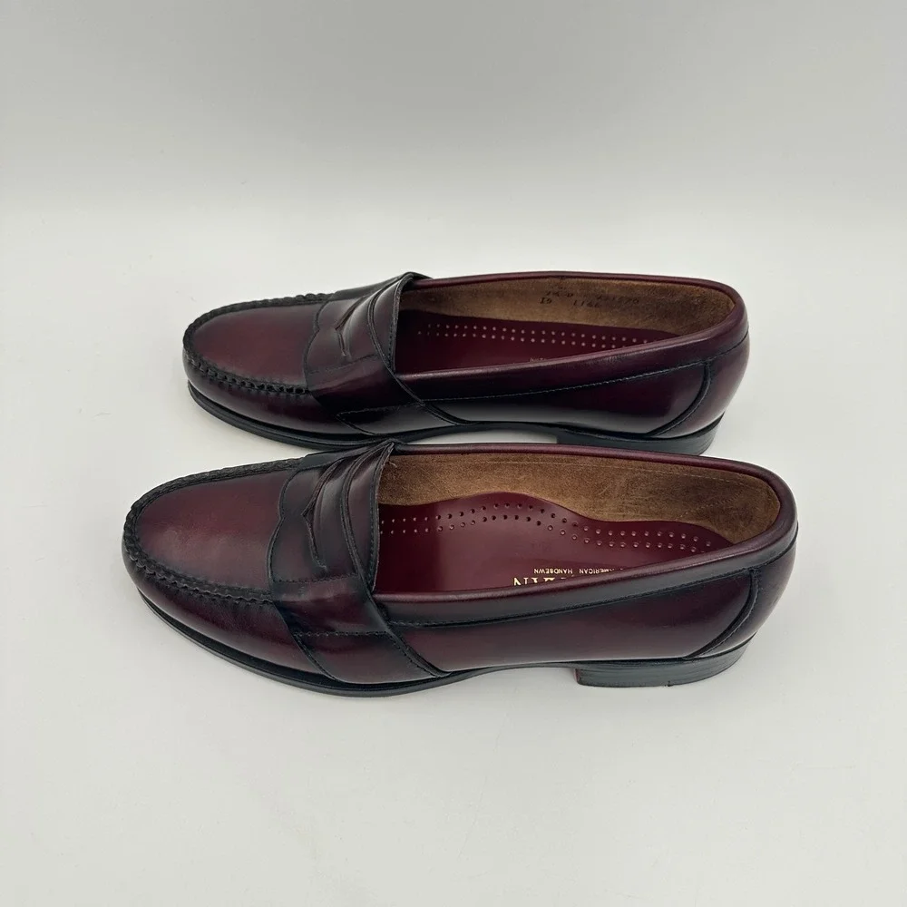 Cole Haan Penny Loafers Mens 7.5 D Burgundy Leather Handsewn Made in USA 1166